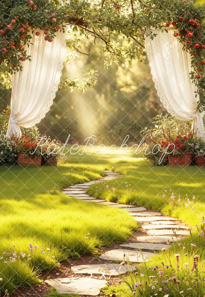 Kate Spring Garden Arch Apple Tree Curtain Pathway Backdrop Designed b