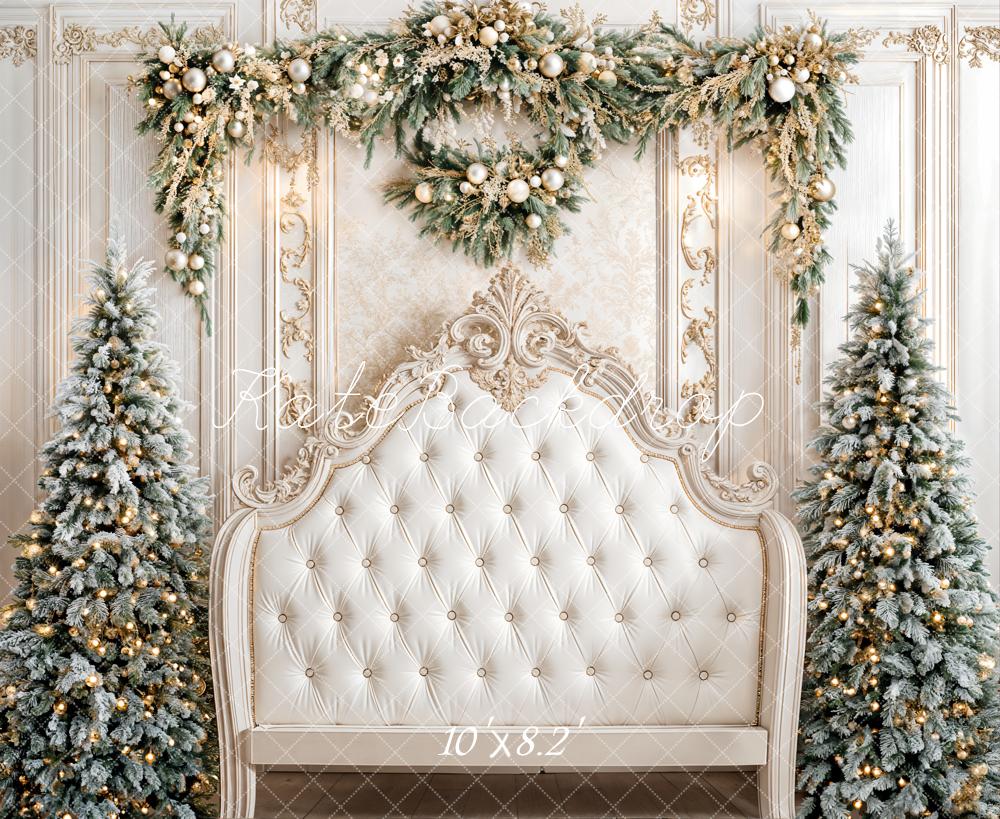 Testiera imbottita a forma di albero di Natale retro