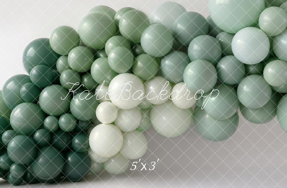 Kate Green Gradient Balloon Garland Printed Backdrop Designed by Emetselch
