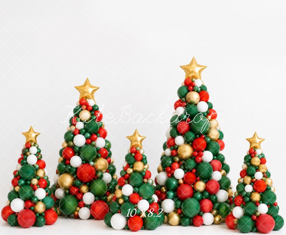 Kate Christmas Balloon Christmas Trees Kids Printed Backdrop Designed by Megan Leigh Photography