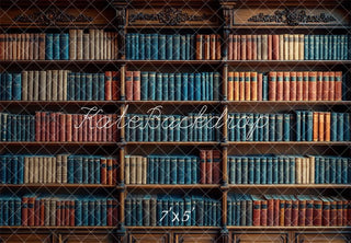 Fondo de estantería de libros vintage diseñado por Mini MakeBelieve