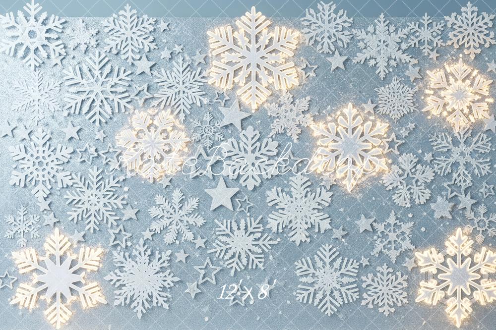 TEST Kate Winter Snowflake Stars Blue Backdrop Designed by Patty Roberts