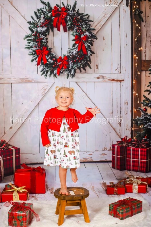 Kate Christmas Trees White Door Gifts Backdrop Designed by Emetselch