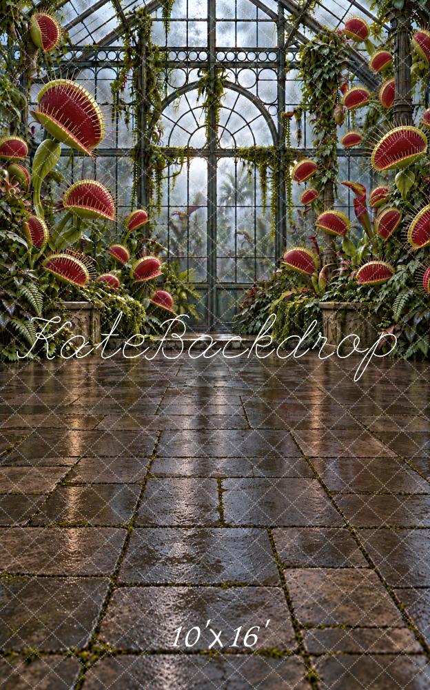 Kate Sweep Carnivorous Plant Greenhouse Venus Flytrap Botanical Printed Backdrop Designed by Vertigo Productions