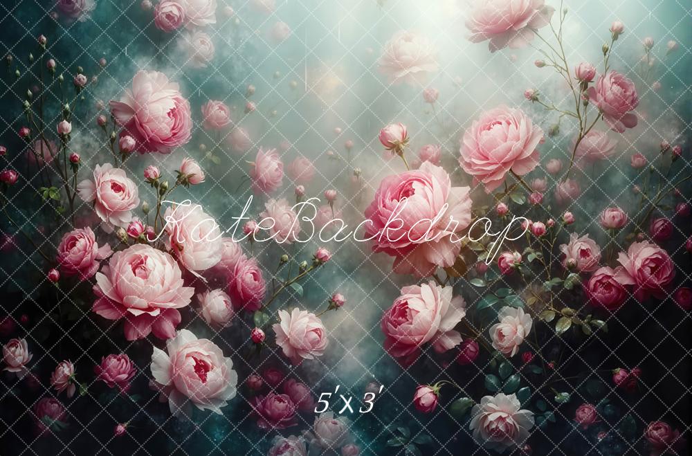 Kate Floral Pink Flower Garden Backdrop Designed by Mini MakeBelieve