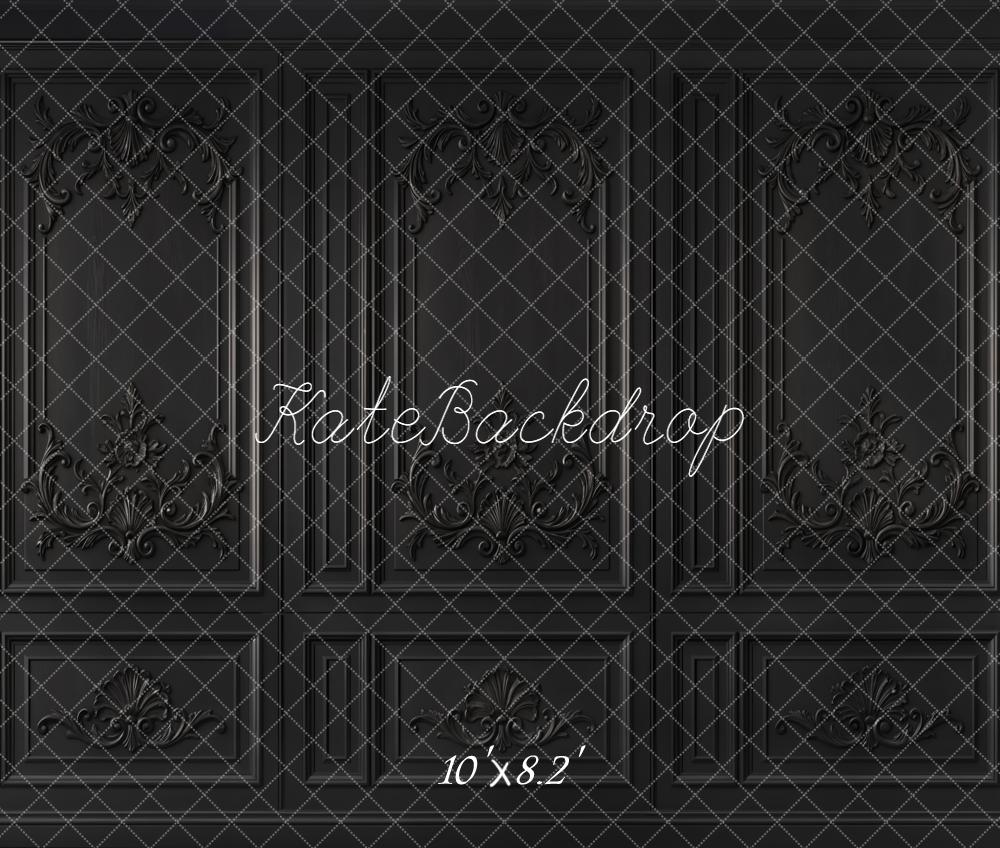 Kate Vintage Black Ornate Wall Printed Backdrop Designed by Kate Image