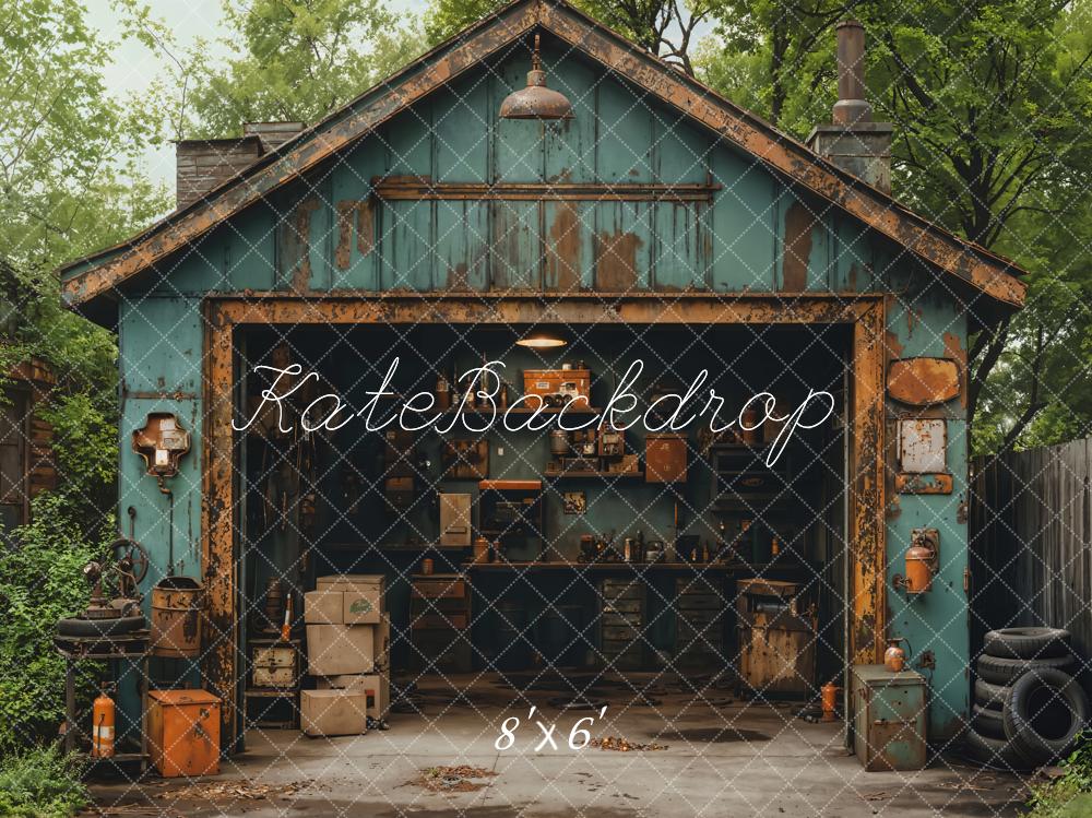 Kate Father's Day Rustic Garage Vintage Forest Backdrop Designed by Emetselch