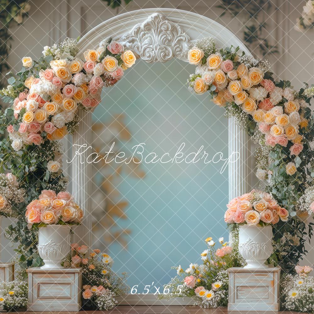 Arco di Fiori Primaverili Elegante Fondale Disegnato da Mini MakeBelieve