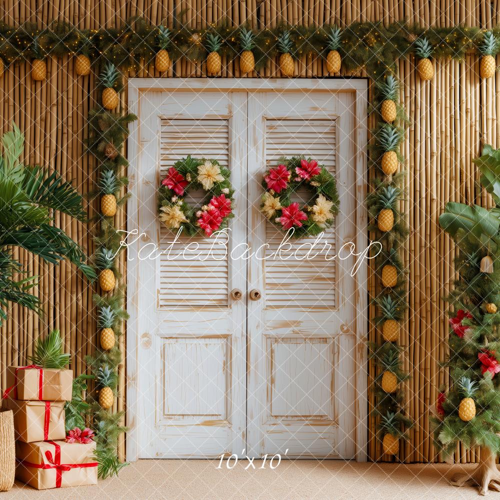 Kate Tropical Christmas Door Pineapple Backdrop Designed by Patty Roberts