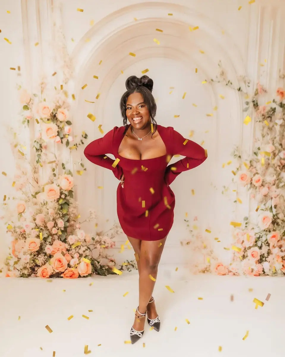 Spring Bruidsboeket Witte Boogmuur Foto Achtergrond Ontworpen door Emetselch