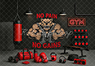 Kate Sports Gym Bros Fitness Muscle Motivational Printed Backdrop Designed by Ashley Paul