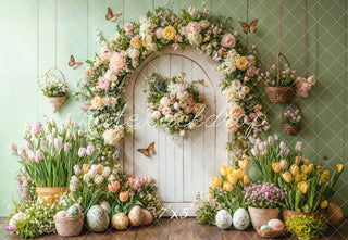 Spring Paasbloem Boog Vlinder Foto Achtergrond Designed by Emetselch