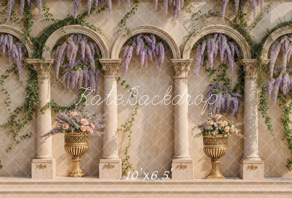 Kate Arches Columns Wisteria Flowers Backdrop Designed by Emetselch