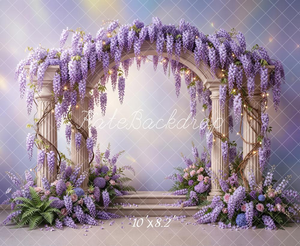 Kate Spring Flower Arch Wisteria Columns Backdrop Designed by Emetselch