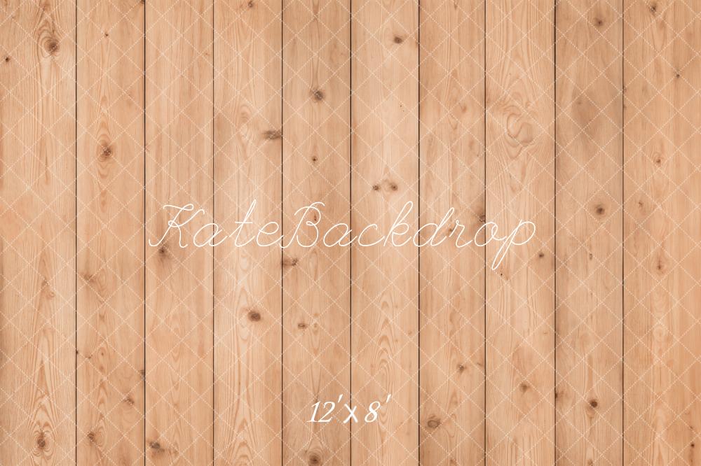 Kate Light Brown Wood Plank Floor Printed Backdrop Designed by Emetselch