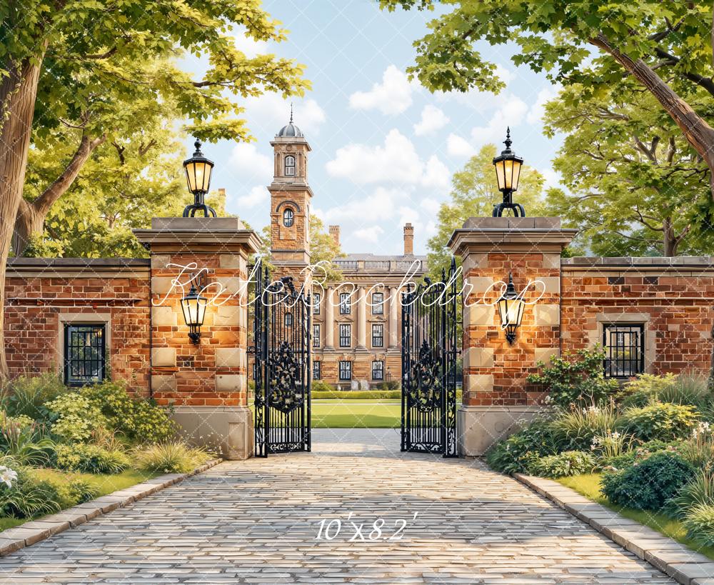 Kate Brick Wall Gate and Manor Backdrop Designed by Chain Photography