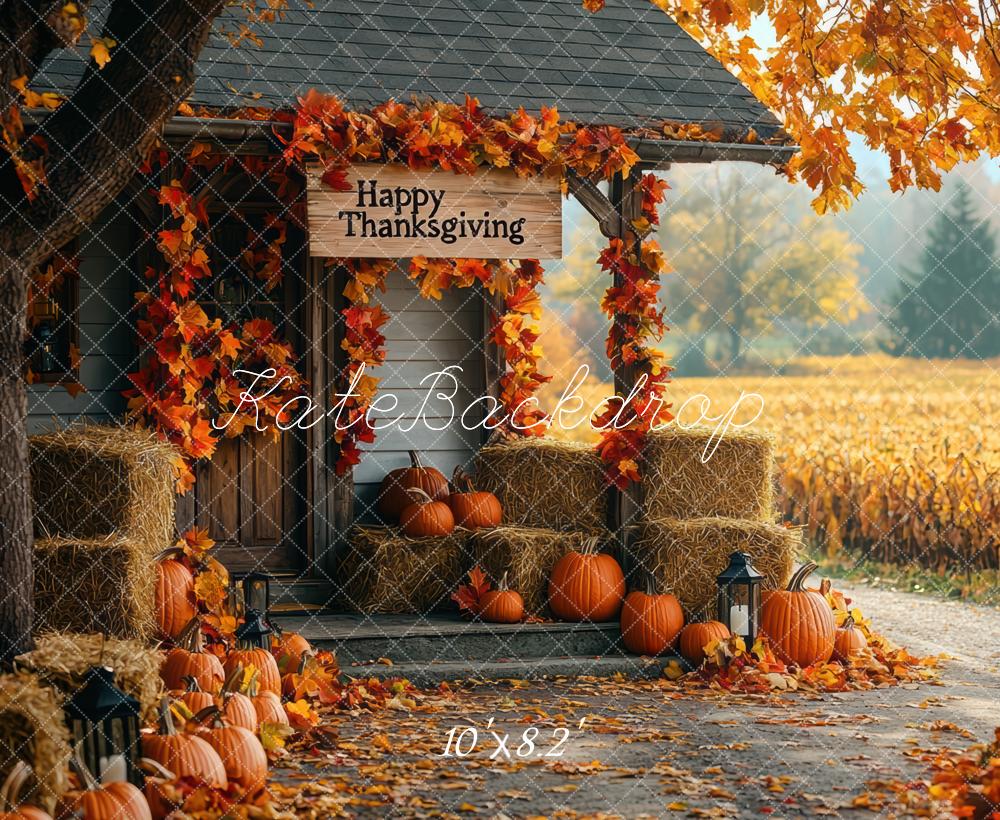 Autumn Harvest Thanksgiving Pumpkin Backdrop