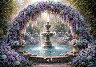 Kate Flower Arch Fountain Garden Printed Backdrop Designed by Vertigo Productions