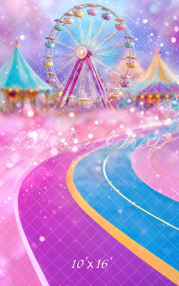 Parque de Diversiones Carnaval Rueda de la Fortuna Fondo Rosa Designed by Emetselch
