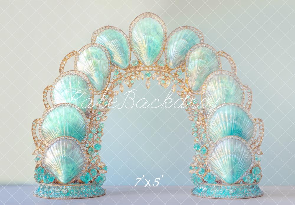 Double Shell Arch Elegant Turquoise Seashell Arch Backdrop