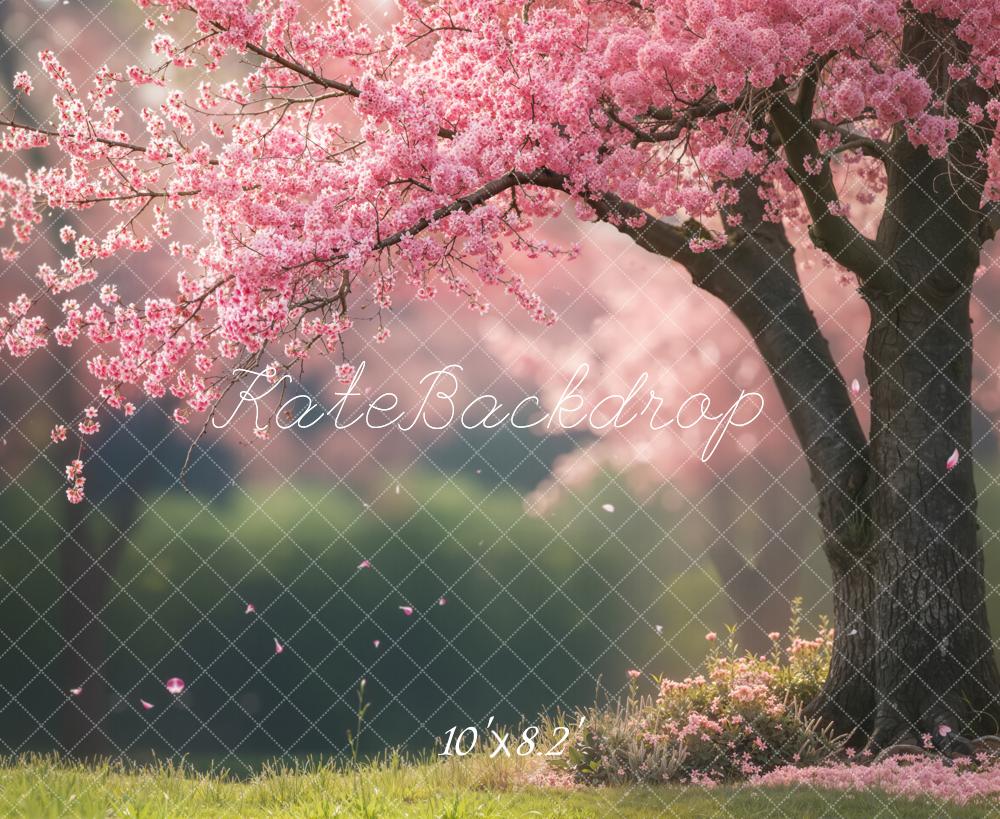 Kate Spring Pink Cherry Blossom Tree Flower Branches Backdrop Designed by Emetselch