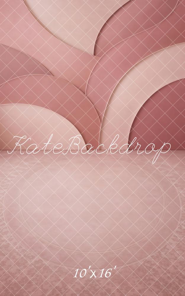 Kate Sweep Abstract Texture Pink Layered Arches Printed Backdrop Designed by Vertigo Productions