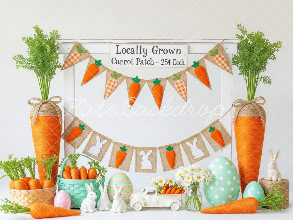 Kate Easter Bunny Carrot Patch Decor Backdrop Designed by Patty Roberts