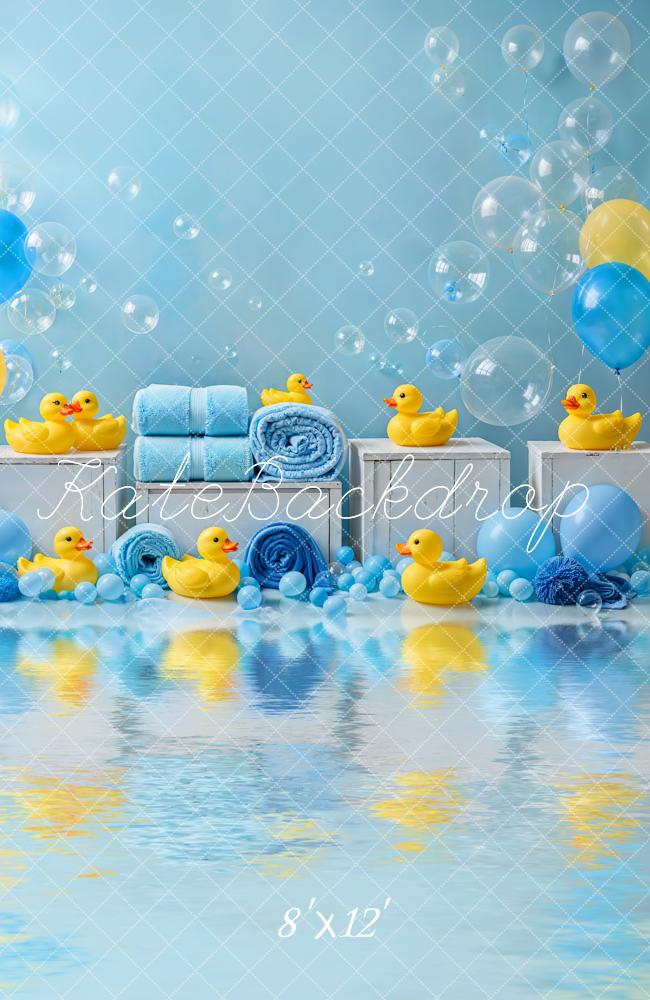 Lightning Deal Kate Baby Shower Cake Smash Duck Yellow Blue Balloons Bath Backdrop Designed by Emetselch
