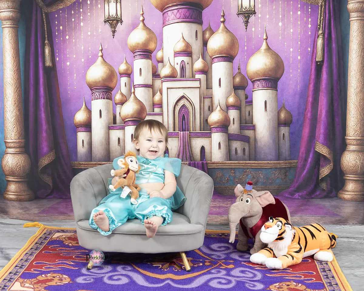 Kate Arabian Palace Arch Purple Backdrop Designed by Ashley Paul
