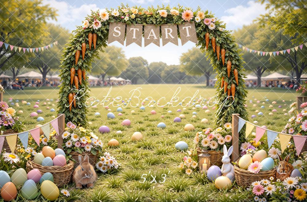 Kate Easter Bunny Flower Arch Egg Hunt Backdrop Designed by Mini MakeBelieve