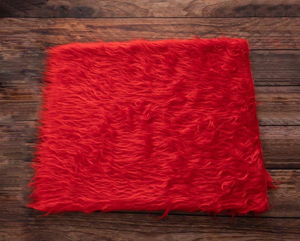 Kate Red Faux Fur Blanket Props for Baby Photography