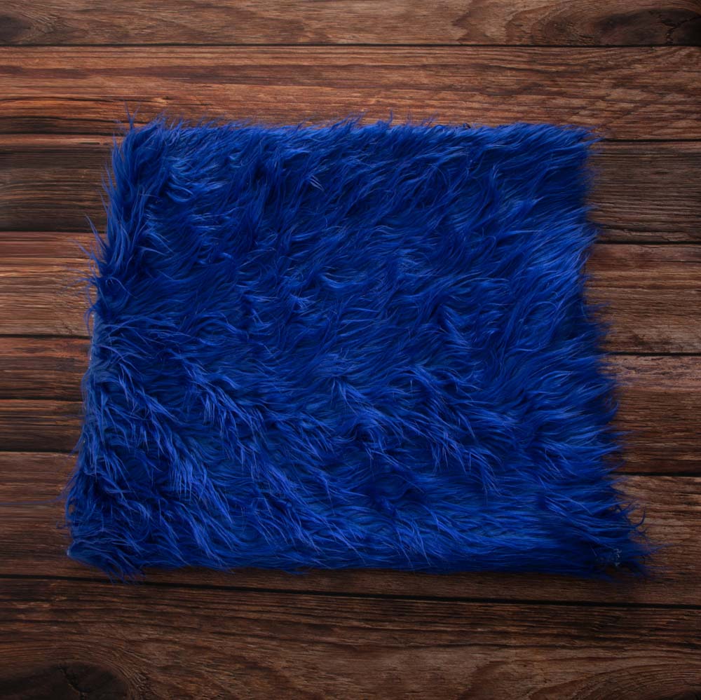 Kate Dark Blue Faux Fur Blanket Props for Baby Photography