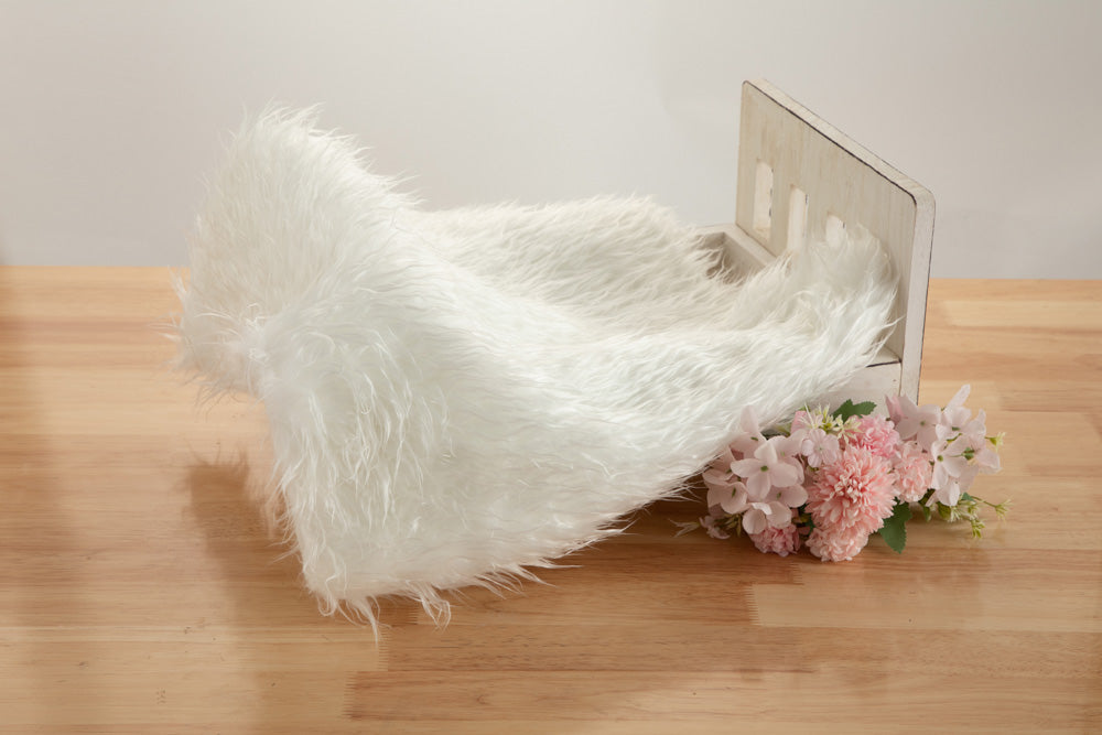 Kate White Faux Fur Blanket Props for Baby Photography
