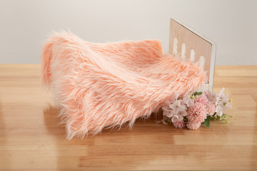 Kate Light Pink Faux Fur Blanket Props for Baby Photography