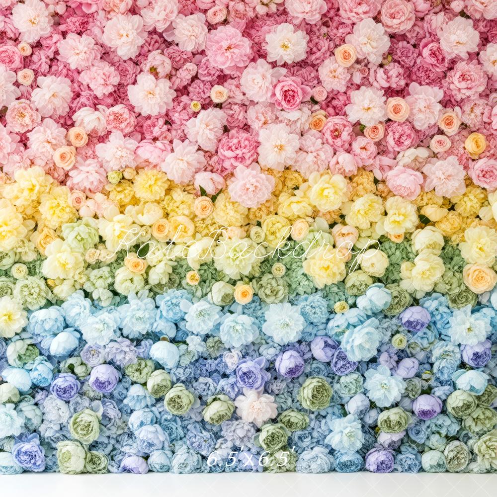 Kate Rainbow Flower Wall Gradient Backdrop Designed by Patty Roberts