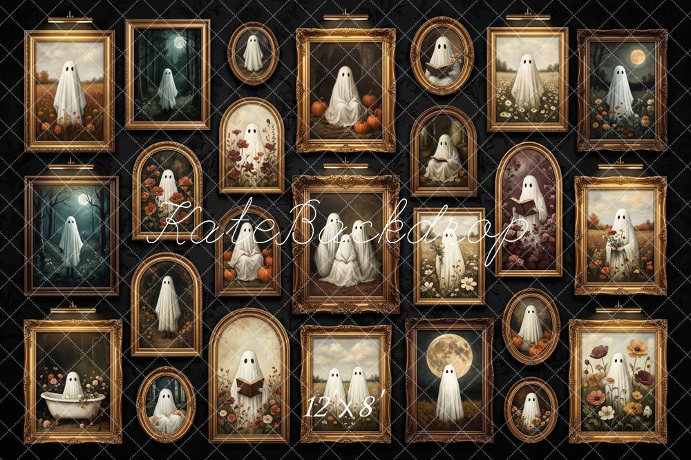 Kate Halloween Vintage Ghost Portrait Gallery Printed Backdrop Designed by Patty Roberts