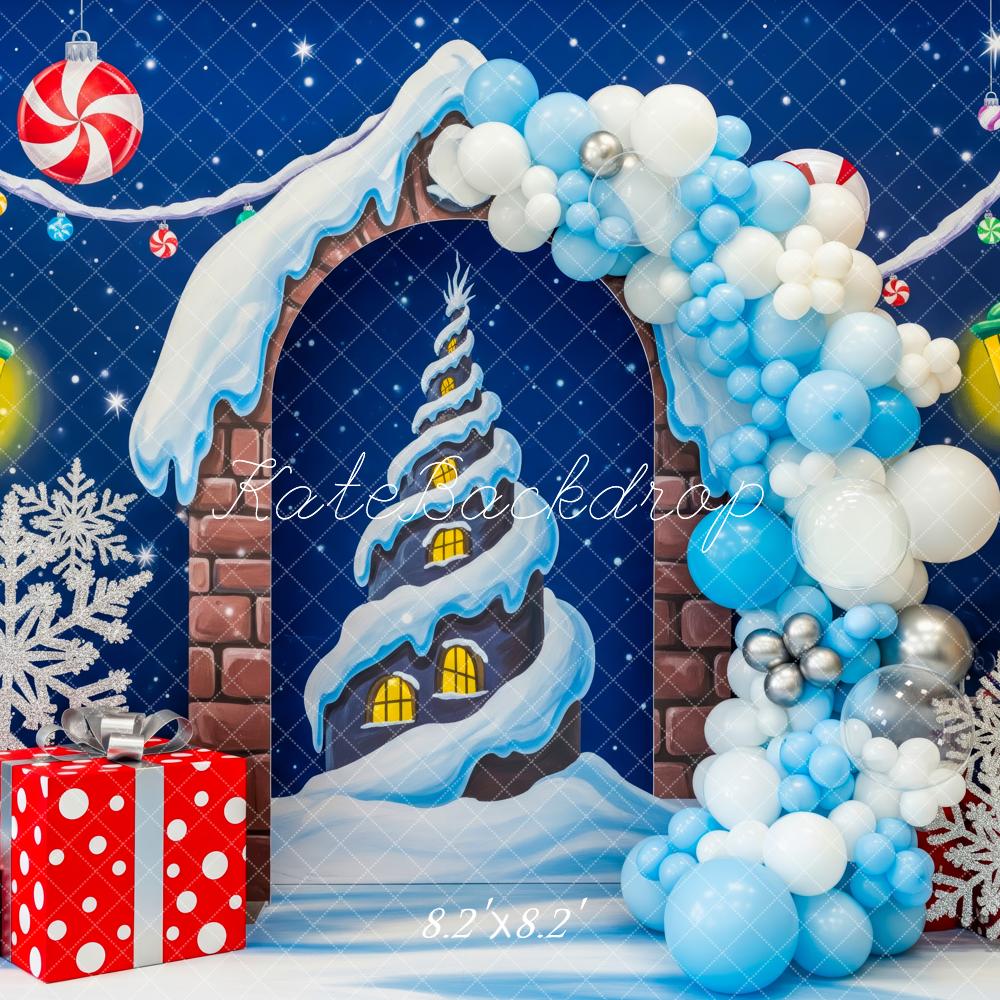 Kate Christmas Balloon Arch Snowflake Candy Cane Whoville Backdrop Designed by Patty Roberts