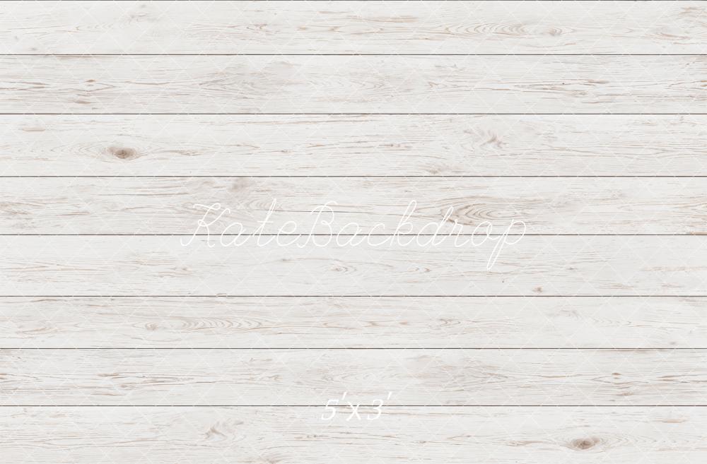 Kate White Wood Plank Floor Printed Backdrop Designed by Kate Image