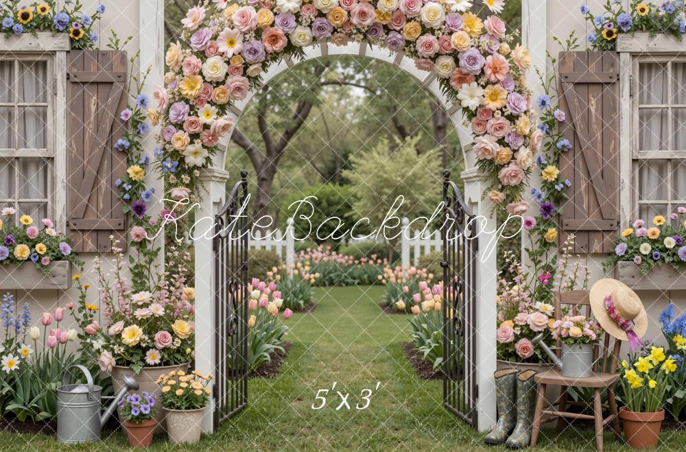Kate Spring Flower Arch Garden Gate House Backdrop Designed by Mini MakeBelieve