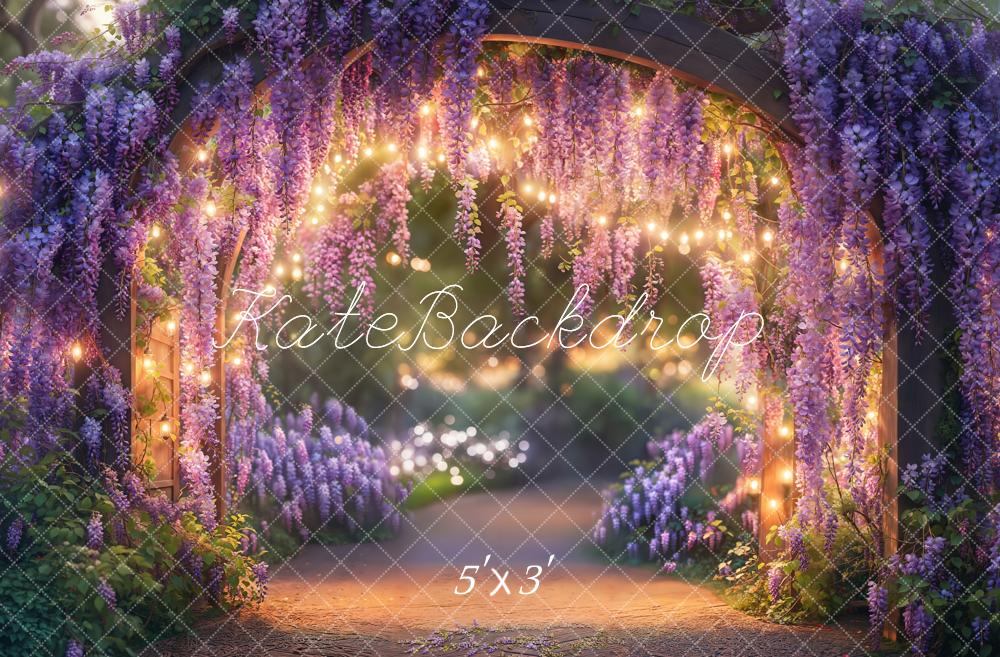 Kate Spring Fairy Wisteria Archway Lights Backdrop Designed by Emetselch