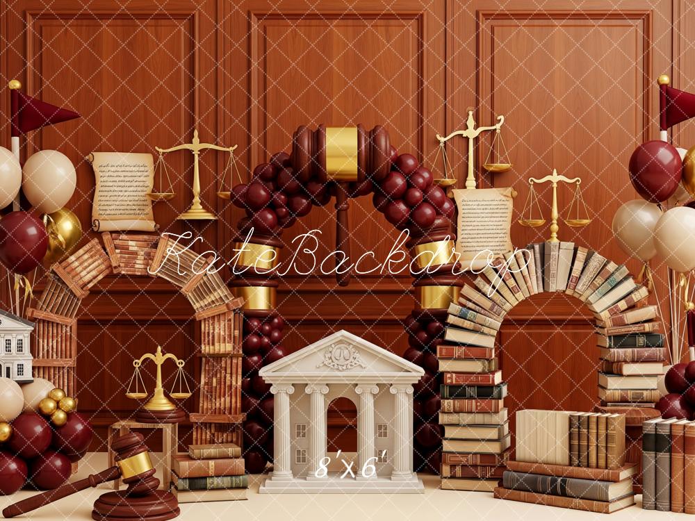 Kate Cake Smash Little Court Law Books Justice Scales Balloons Backdrop Designed by Patty Roberts