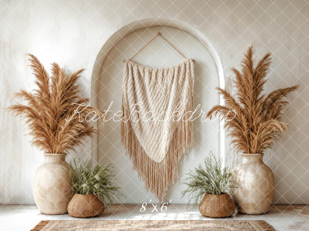Kate Boho Pampas Arch Vase Backdrop Designed by Emetselch