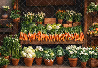Mercado de Pascua Zanahorias Flores Fondo Designed by Emetselch