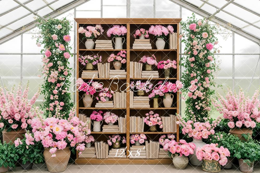 Kate Spring Bookcase Pink Flower Arch Backdrop Designed by Patty Roberts