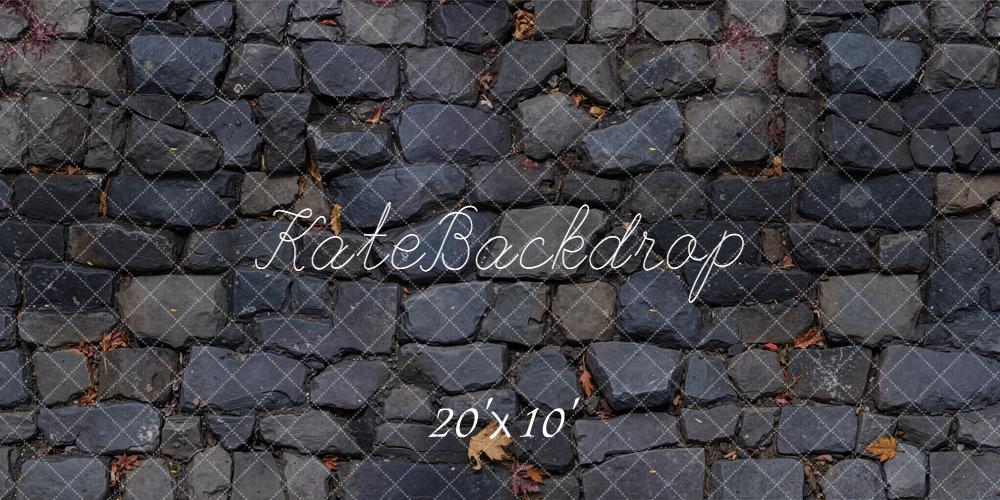 Kate Dark Gray Cobblestone Floor Backdrop Designed by Emetselch