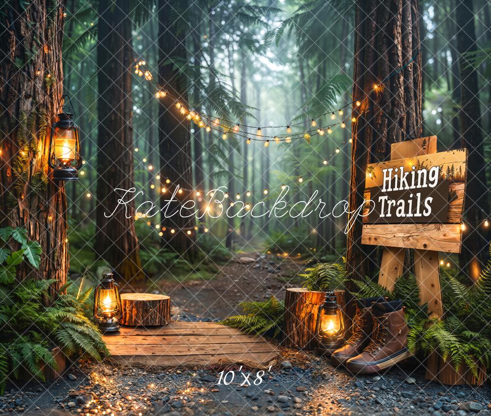 Kate Outdoor Forest Hiking Trails Lantern Backdrop Designed by Kate Image