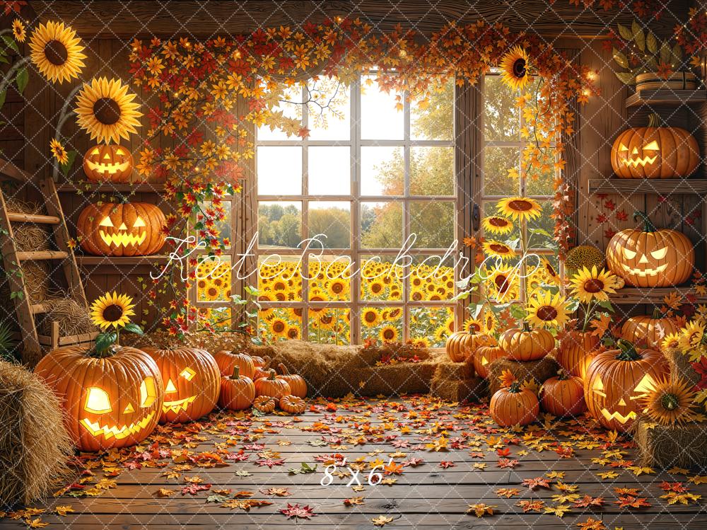 【自主制作盤 DVD】TRiDENT / AUTUMN COLLECTION Kate Halloween Fall Sunflower Pumpkin Leaves Printed Backdrop Designed