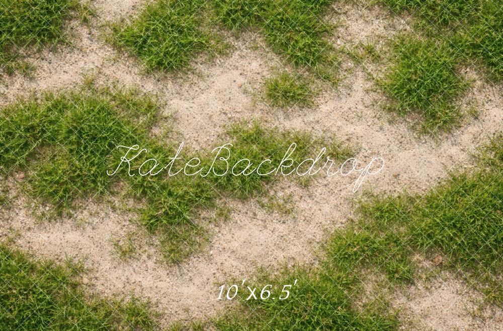 Kate Patchy Grass and Sand Floor Printed Backdrop Designed by Vertigo Productions