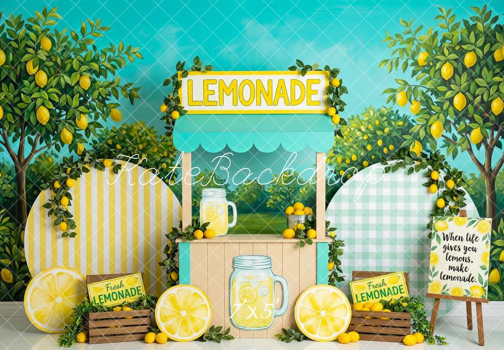 Kate Summer Lemonade Stand Tree Picnic Printed Backdrop Designed by Patty Roberts