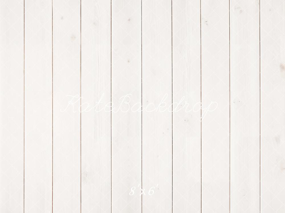 Kate White Wood Plank Floor Printed Backdrop Designed by Emetselch